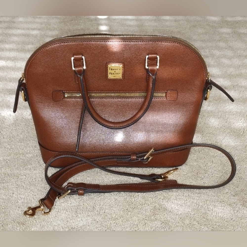 Dooney & Bourke Zip Zip Saffiano Leather Satchel. Used-Excellent.
